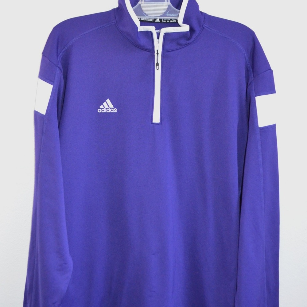 Adidas Mens 1/4 Zip Pullover Purple White 2XL